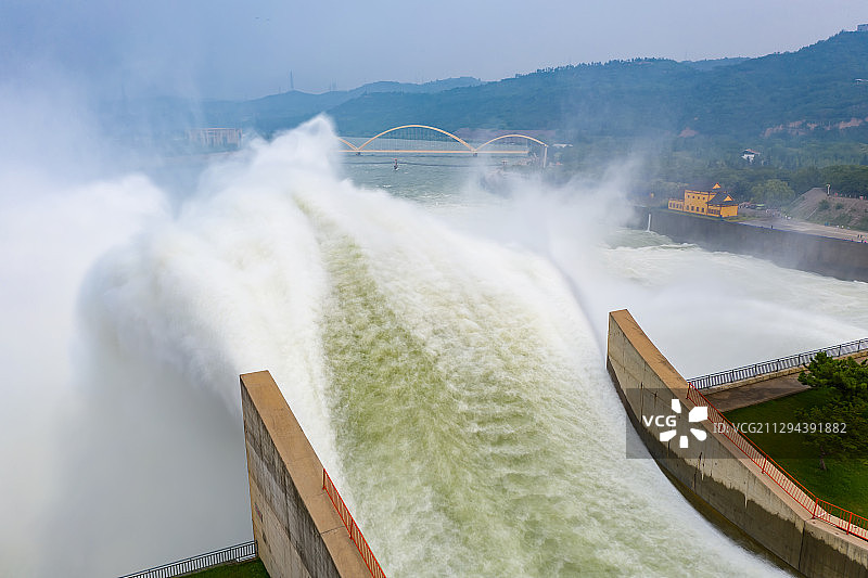 河南黄河小浪底景区航拍图片素材