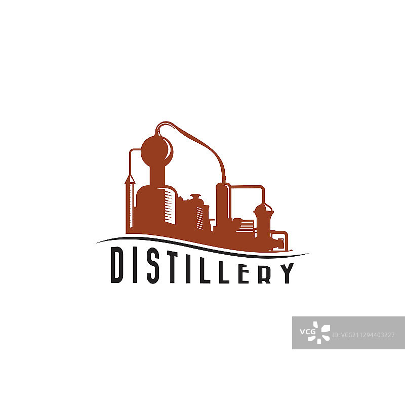 复古酿酒厂机器标志图片素材