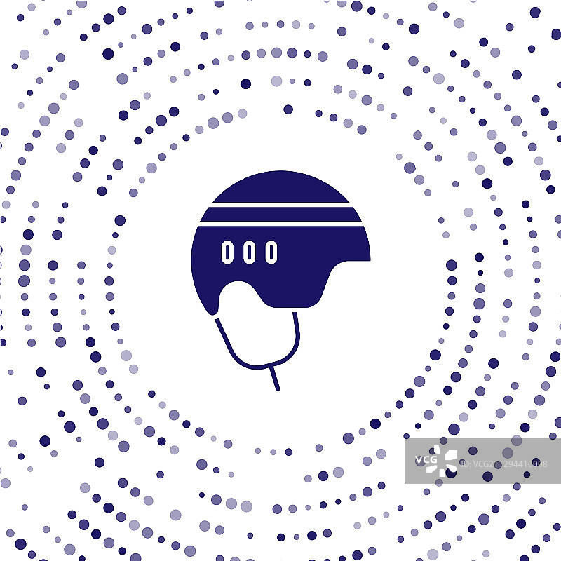 蓝色冰球头盔图标，白色背景图片素材