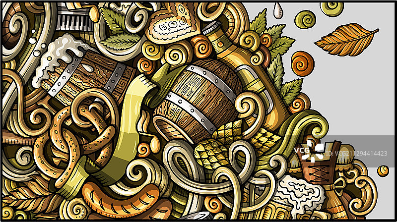 手绘啤酒节涂鸦banner卡通图片素材