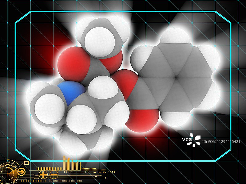 古柯碱药物分子图片素材