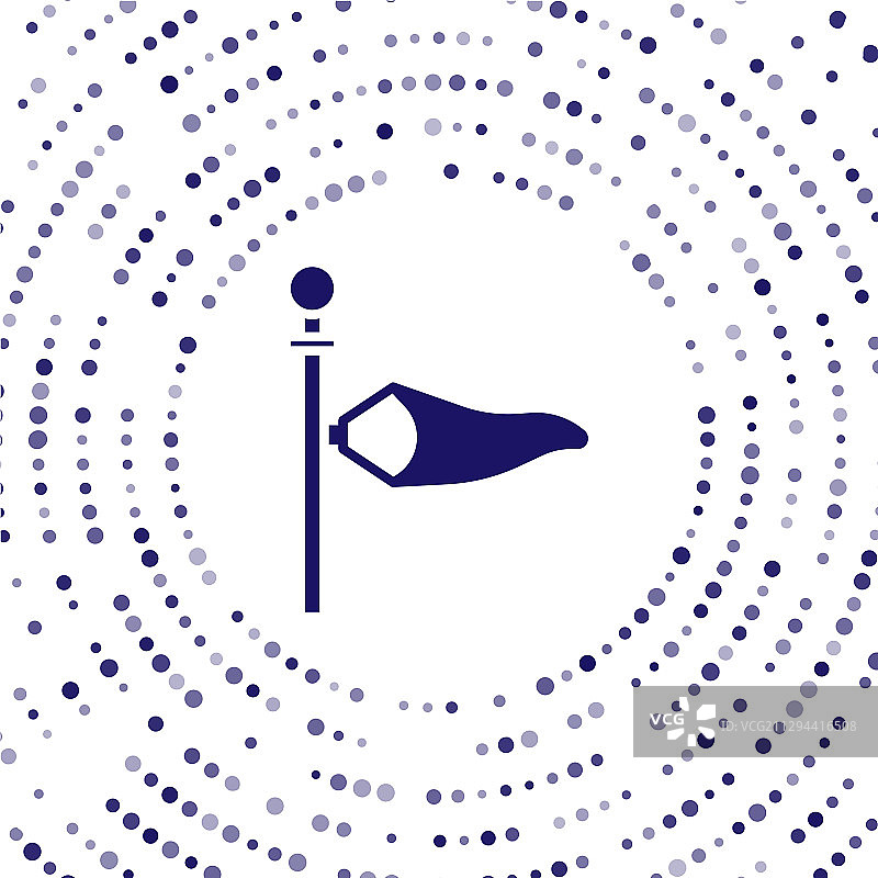 蓝色气象防风筒风向标图标图片素材