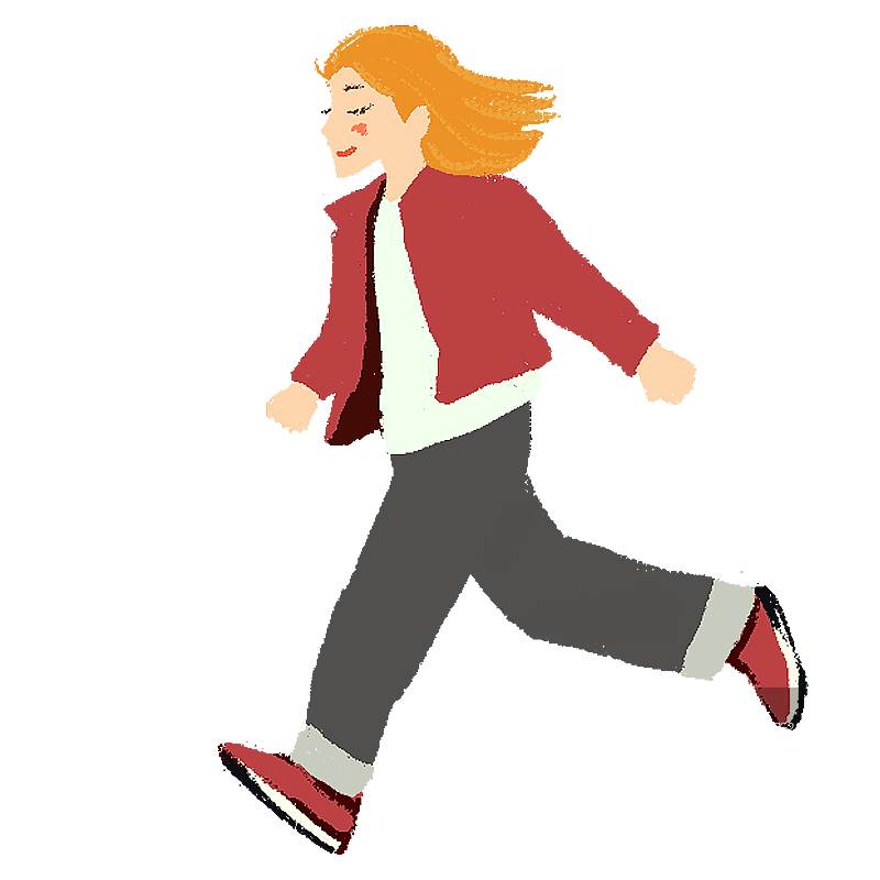 奔跑的女孩图片素材