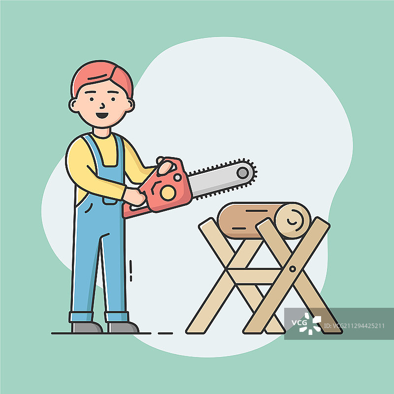 年轻的专业木匠职业概念图片素材
