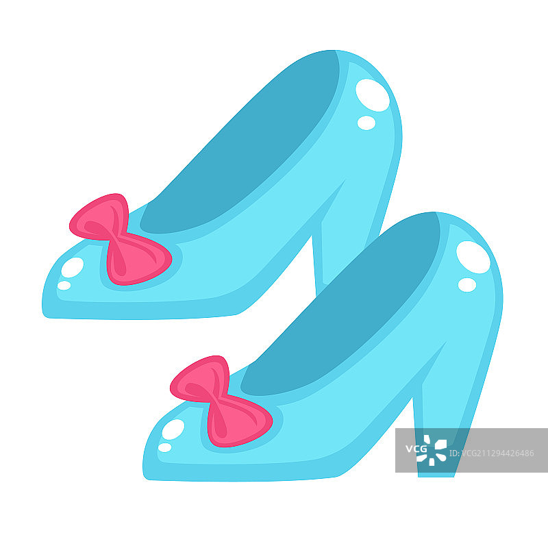 装饰有红色丝带的灰姑娘水晶鞋图片素材