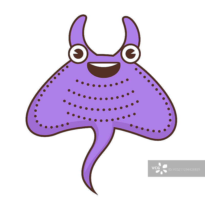 微笑的恶魔鱼卡通角色图片素材