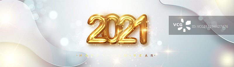 2021新年快乐金色奢华banner图片素材