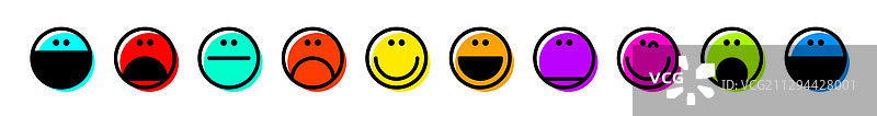 彩色表情图标合集图片素材