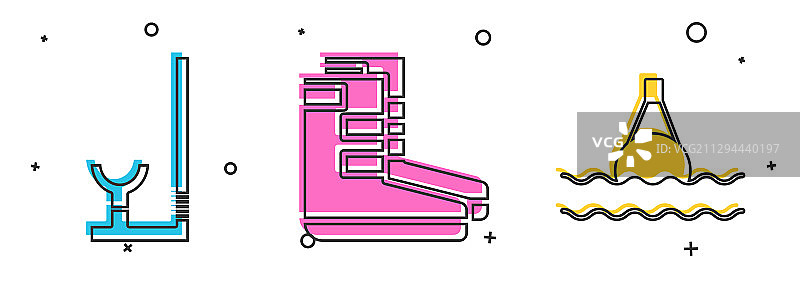 浮潜靴和海上浮标素材图片素材