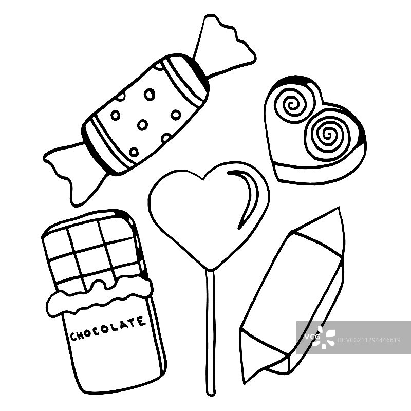 手绘糖果甜点合集图片素材