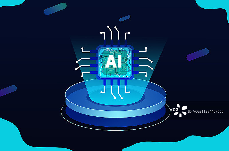 卡通手绘高科技芯片产业插画图片素材