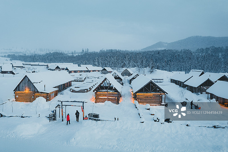 新疆喀纳斯禾木冬季雪景图片素材