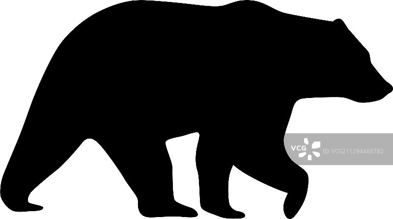 白色背景上的熊图标轮廓图片素材
