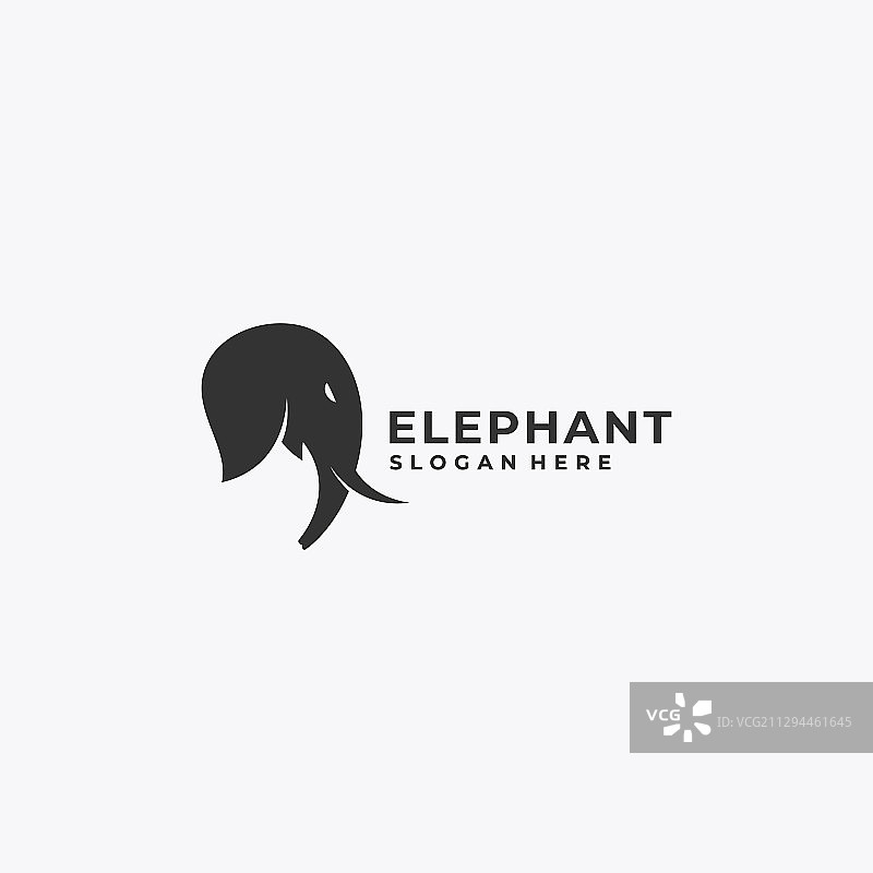 大象头部轮廓风格标志图片素材