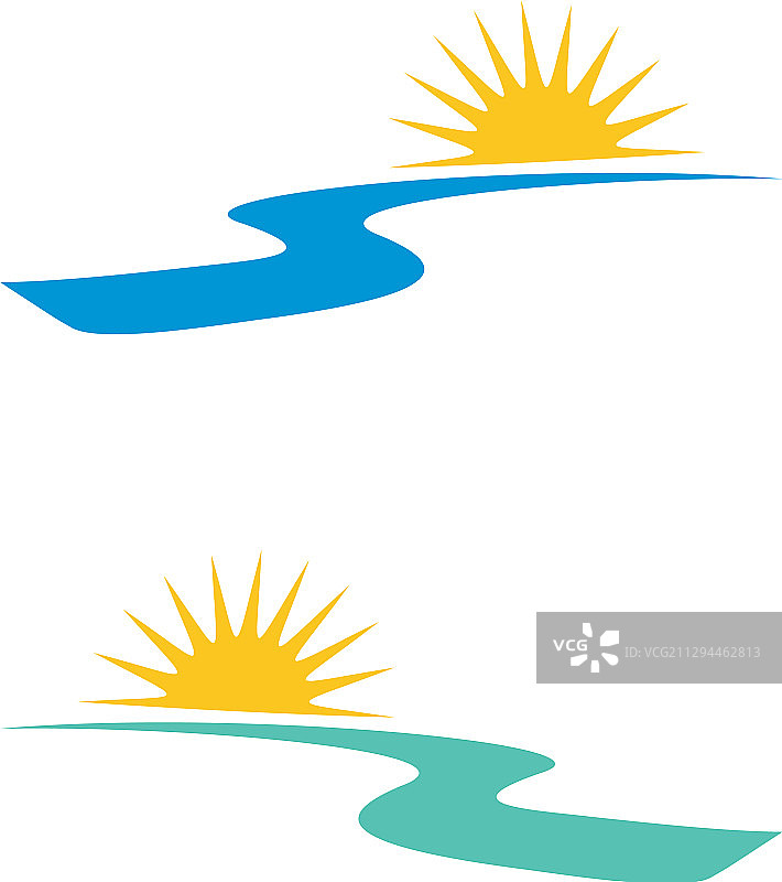 阳光小溪logo模板设计（EPS 10）图片素材