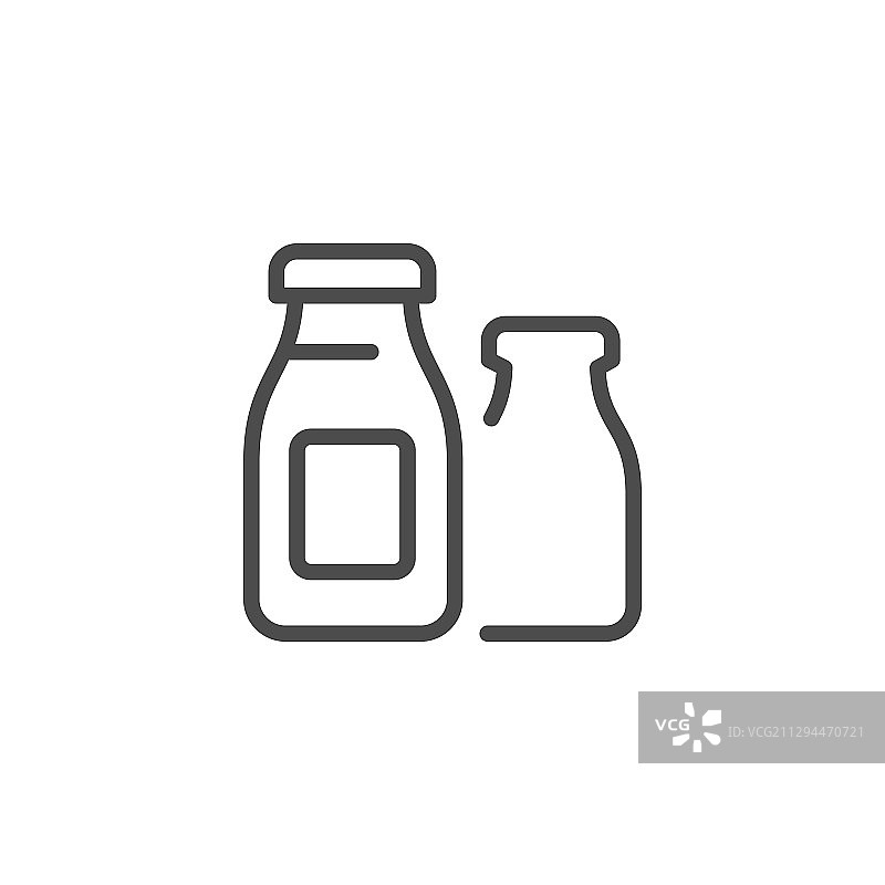 开菲尔瓶轮廓线条图标图片素材