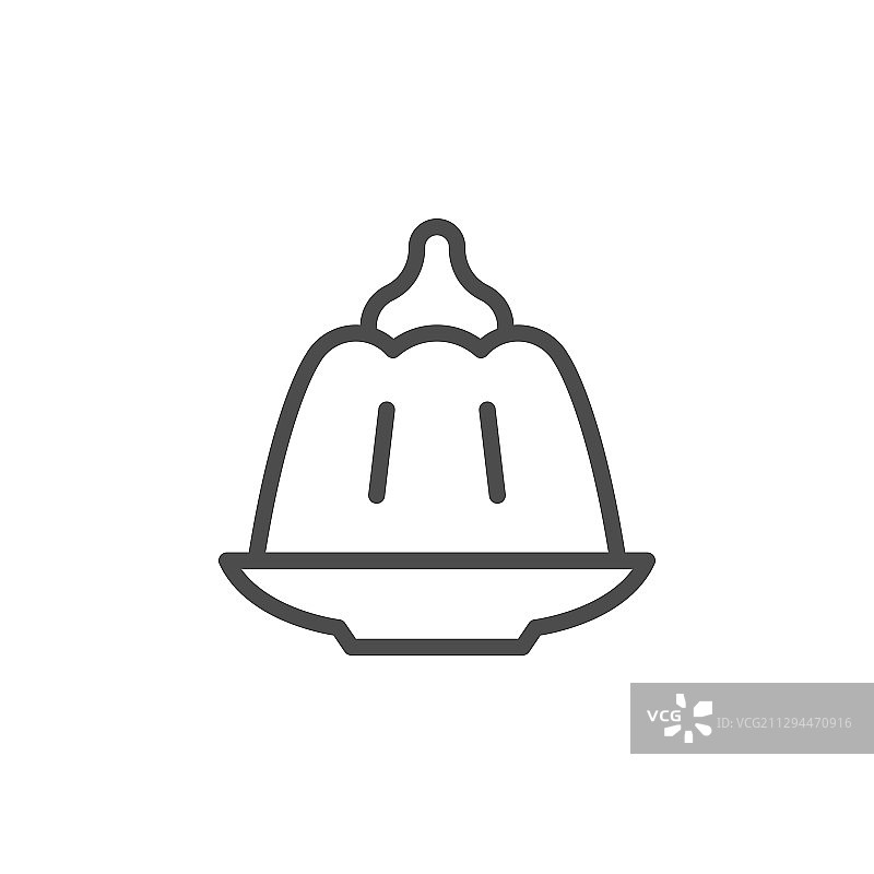 甜点线性轮廓图标和美味产品图片素材