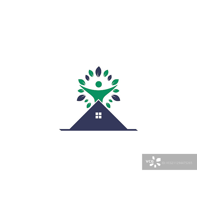 绿色家居能源保护标志设计图片素材