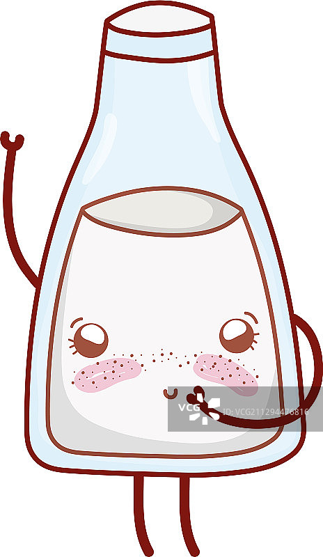 奶瓶早餐食品可爱卡通图案图片素材