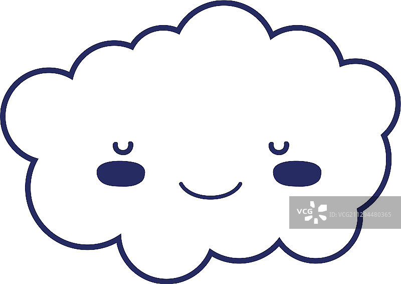 卡通云朵天空可爱风格独立图标线条设计图片素材