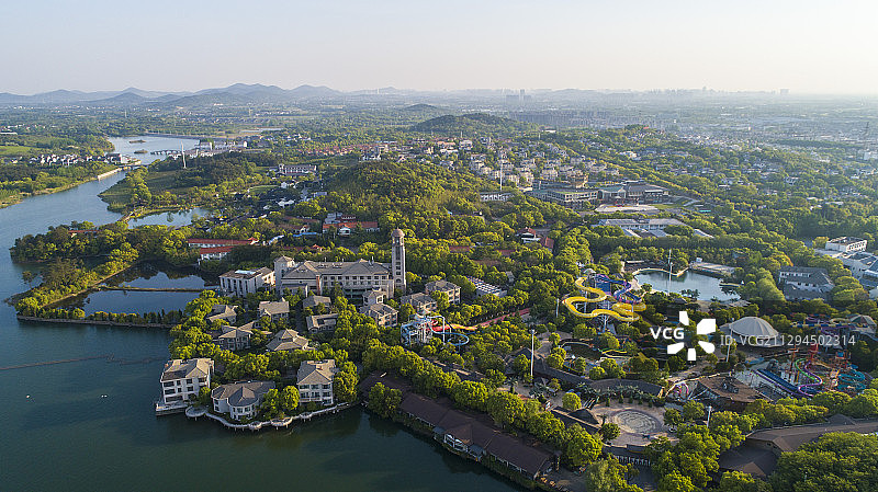 航拍中国江苏常州溧阳天目湖生态旅游度假区图片素材