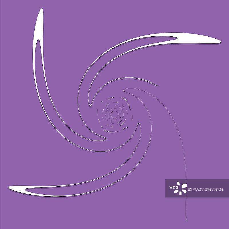 白色螺旋状卷曲和卷曲的形状图片素材