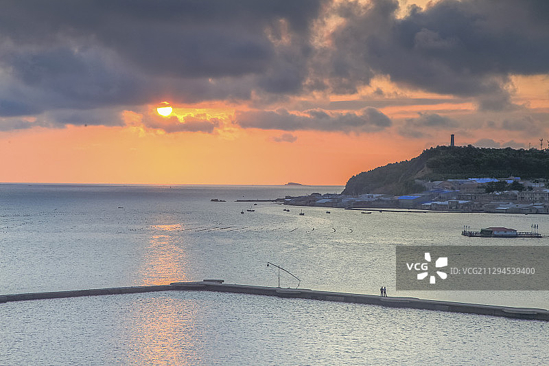 烟台 长岛县日落图片素材