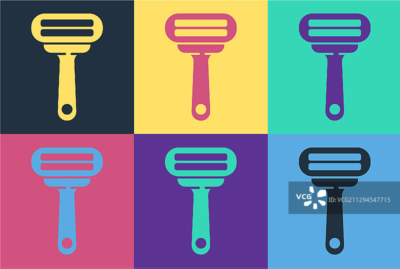 波普艺术风格的剃须刀图片素材