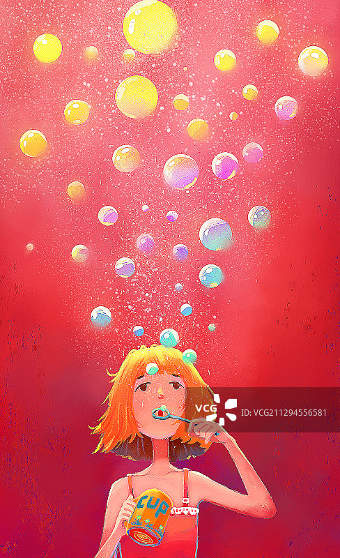 吹泡泡图片素材