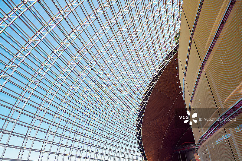 国家大剧院内部空间-穹顶立面大特写图片素材