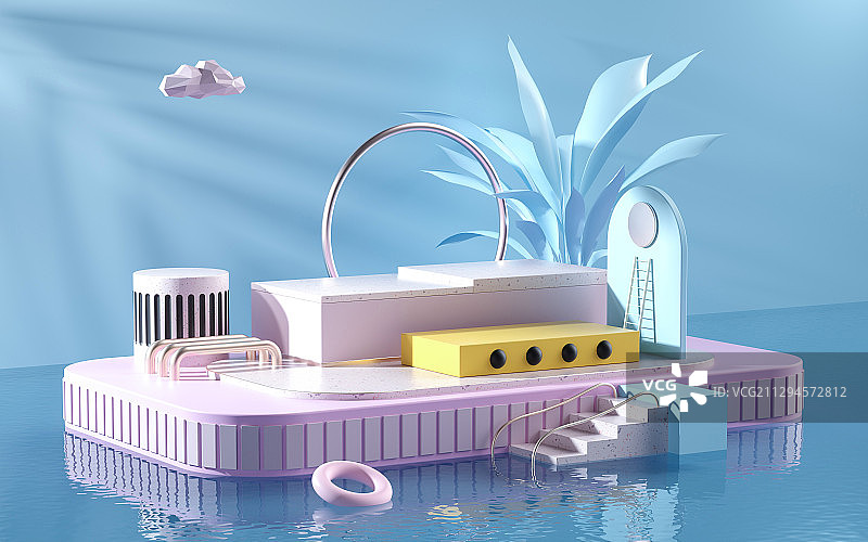 3D背景模拟场景产品展示台创意图图片素材