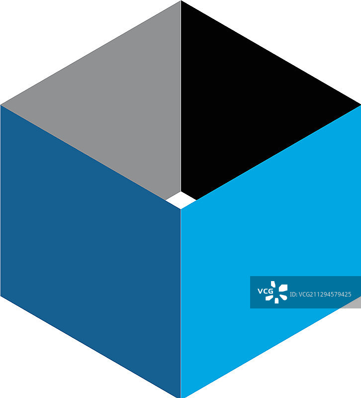 蓝色盒子Logo模板设计（EPS 10）图片素材