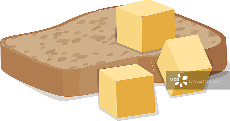 卡通风格的黄油块图标图片素材
