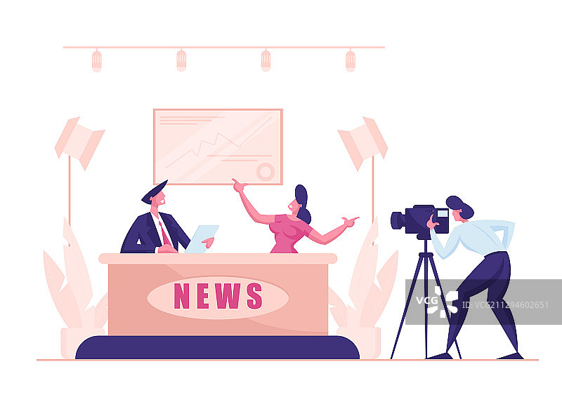 广播制作工作室的直播新闻图片素材