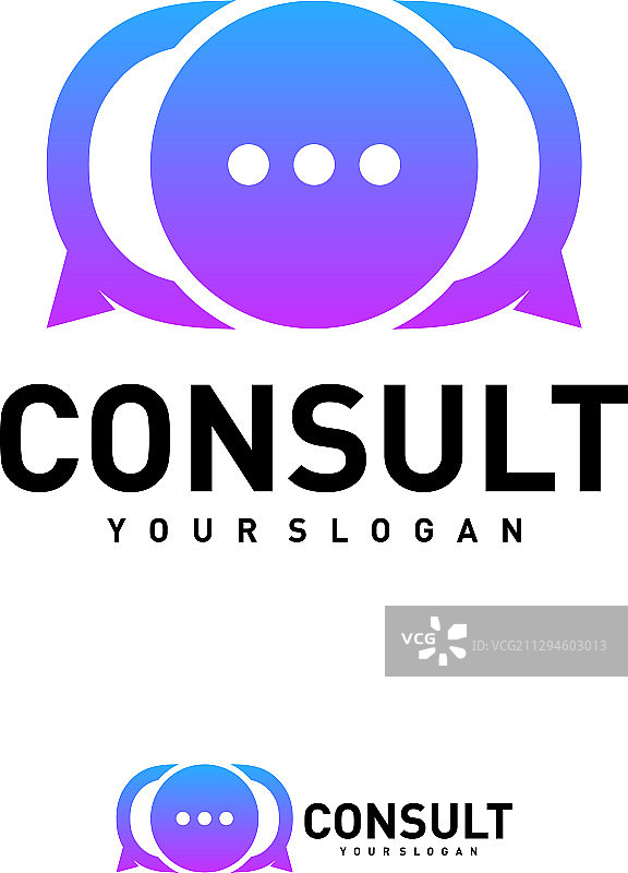 商务咨询Logo模板：对话气泡图片素材