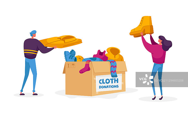 友善的男女志愿者图片素材