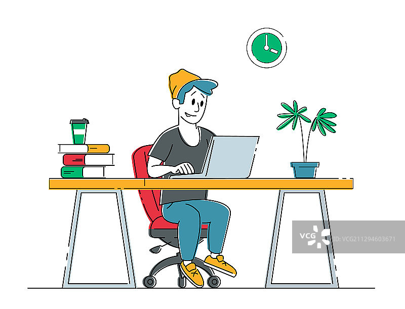 自由职业者远程工作概念图片素材