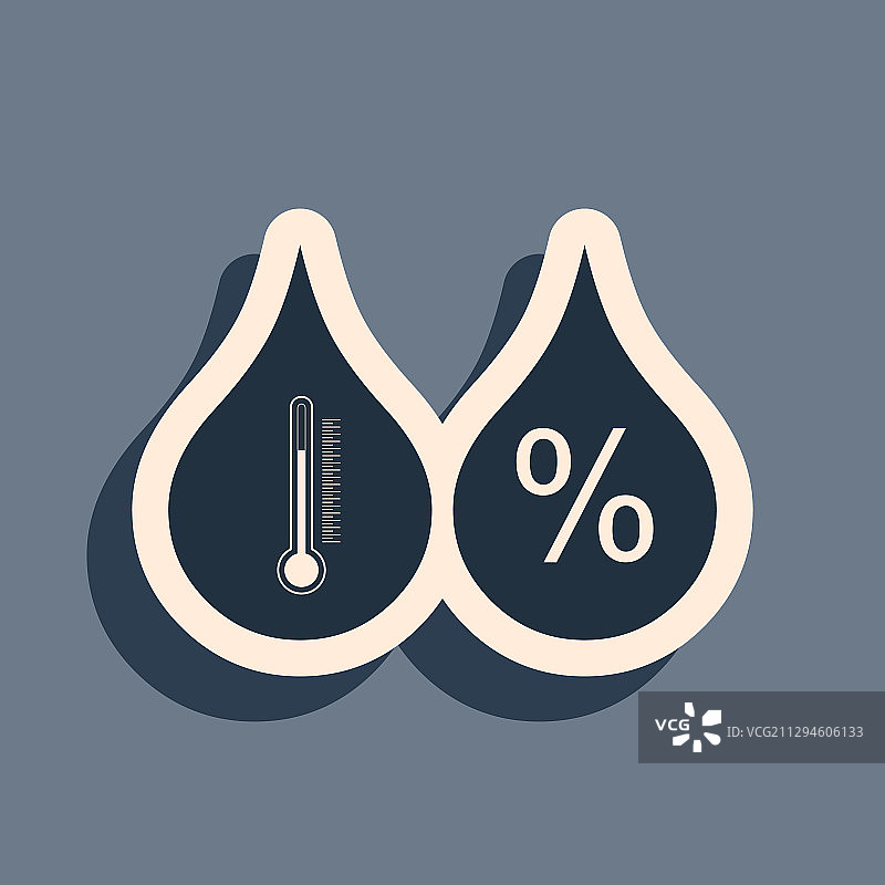 灰色背景上的黑色湿度图标图片素材