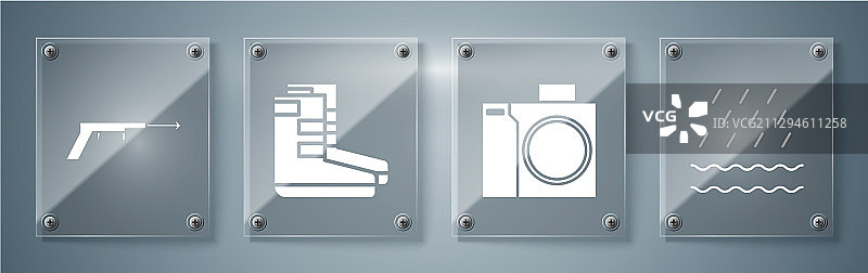 潜水员靴子的雨浪摄影相机套装图片素材