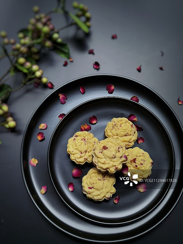 玫瑰绿豆糕图片素材