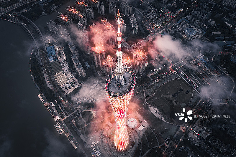 燃烧广州塔图片素材
