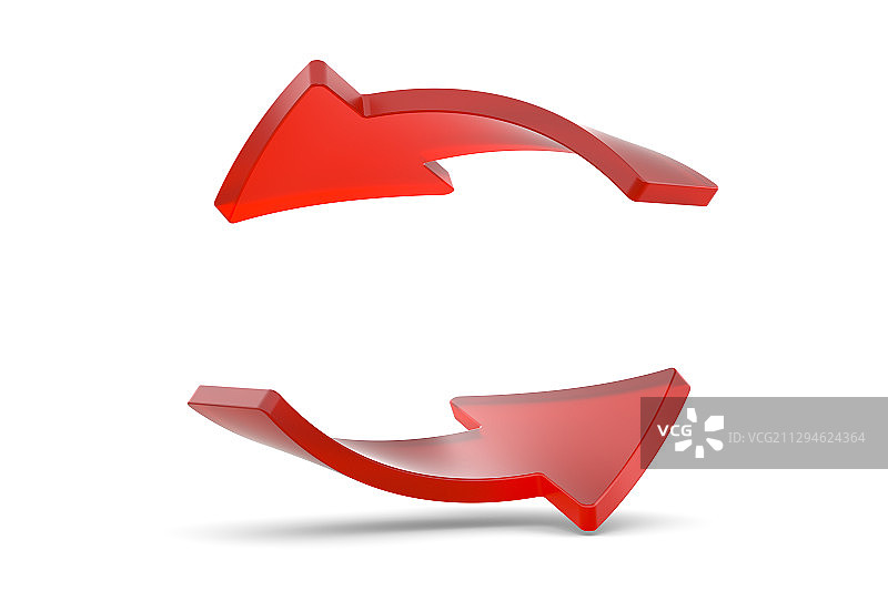 红色循环箭头，三维图形图片素材