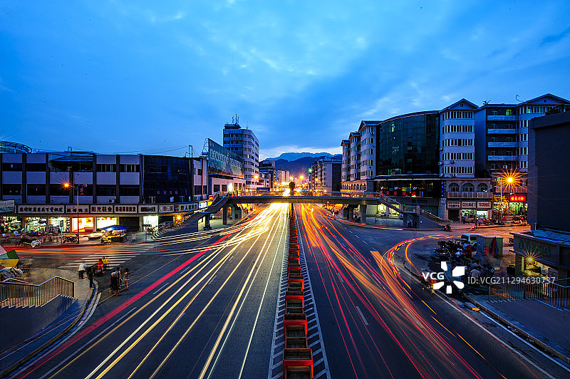 黔江南海城天桥夜景图片素材
