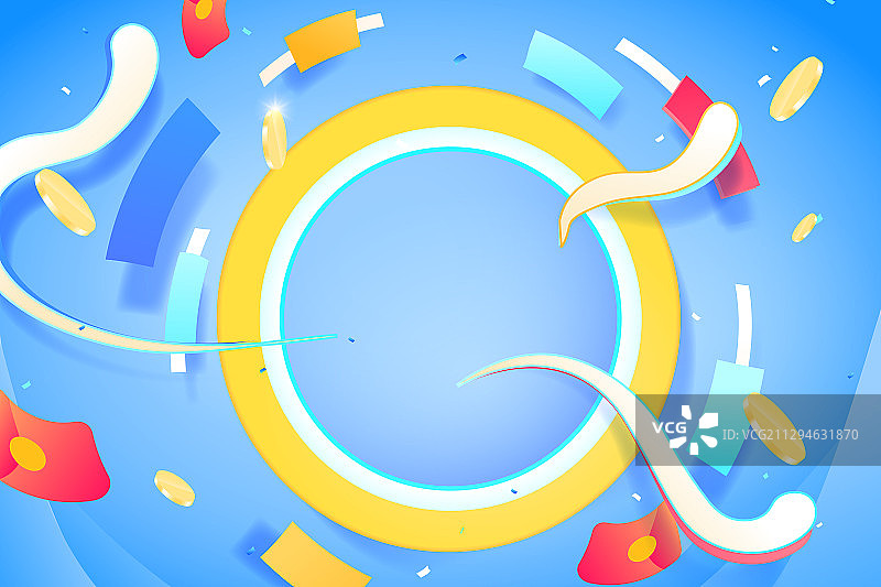 卡通电商促销抽象背景礼包红包活动双十二双十一购物节矢量插画图片素材