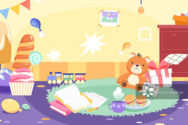 卡通教师节在线教育学生儿童教育学习电商购物节促销活动矢量插画图片素材