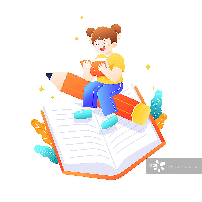 卡通教师节在线教育学生儿童教育学习电商购物节促销活动矢量插画图片素材