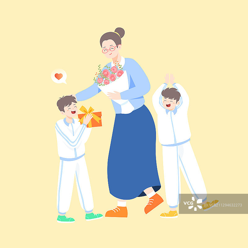 卡通教师节在线教育学生儿童教育学习电商购物节促销活动矢量插画图片素材