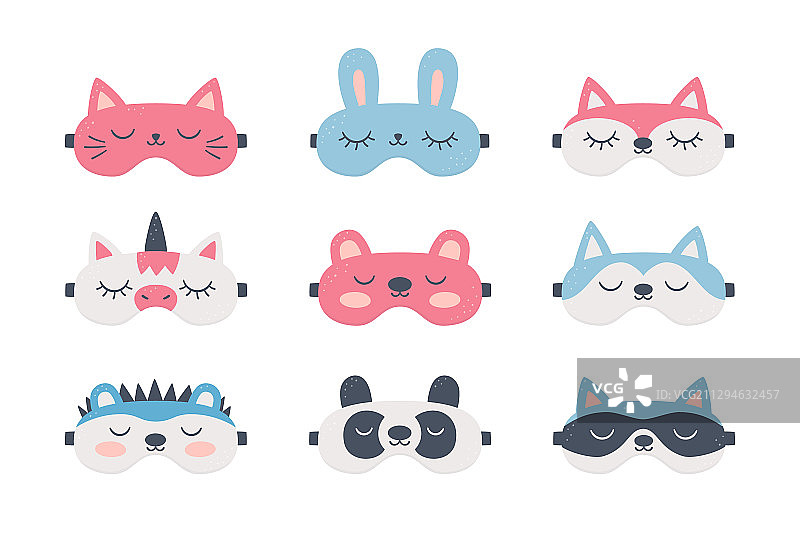 可爱动物眼罩睡眠系列图片素材