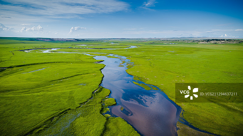 内蒙古呼伦贝尔草原河流图片素材