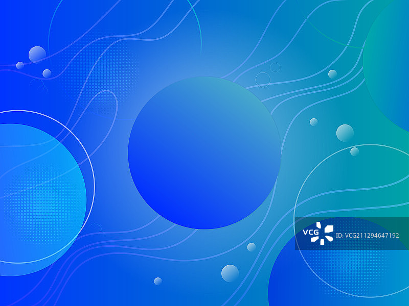 蓝色科技感圆形线条抽象图形背景图片素材